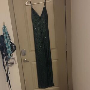 Elegant Green Sequin Prom Dress